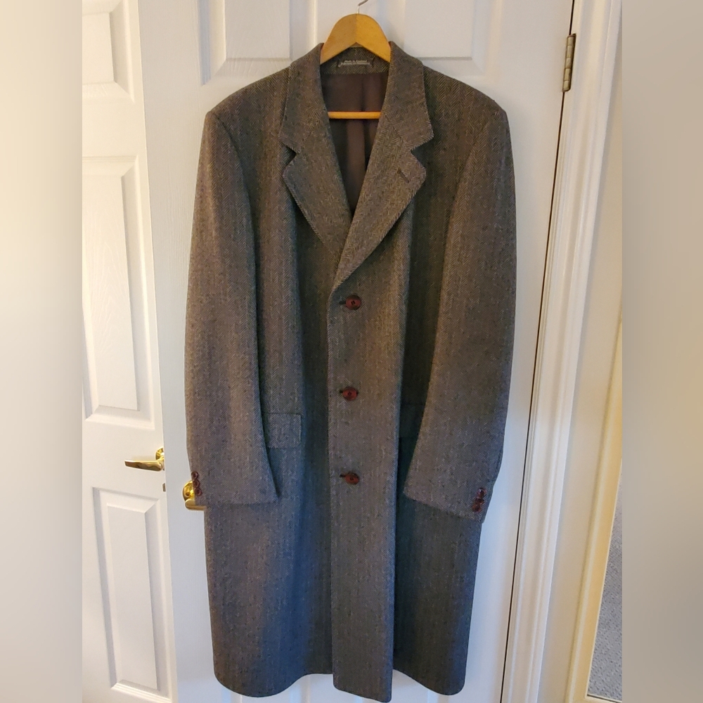 Vintage Wm. H. Leishman By Tip Top 100% Wool Dark Grey Overcoat